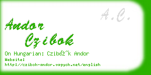 andor czibok business card